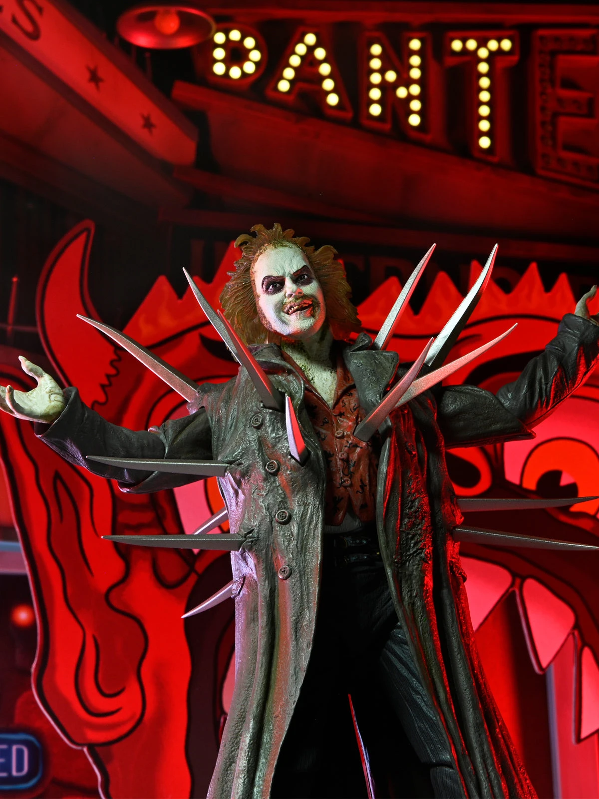 Beetlejuice 1988 Trenchcoat W Spikes 7" Action Figure With Dante's Inferno Room Deluxe Set - Beetlejuice - NECA Collectibles 6 Beetlejuice 1988 Trenchcoat W Spikes 7" Action Figure With Dante's Inferno Room Deluxe Set - Beetlejuice - NECA Collectibles - Image 4