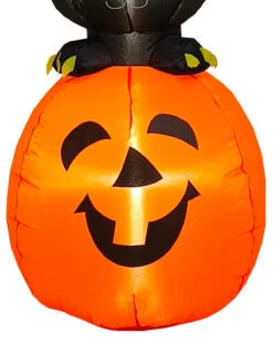 Black Cat On Pumpkin 4-Foot-Tall Inflatable Lawn Prop 7 Black Cat On Pumpkin 4-Foot-Tall Inflatable Lawn Prop -Costumne super center Black Cat on Pumpkin 4 Foot Tall Inflatable Lawn Prop Rubies Accessories Decor 3
