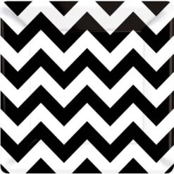 AMSCAN Black And White Chevron 7" Cake Plates - Pack Of 18
