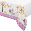 Creative Converting Happy Woodland Birthday Girl Plastic Table Cover
